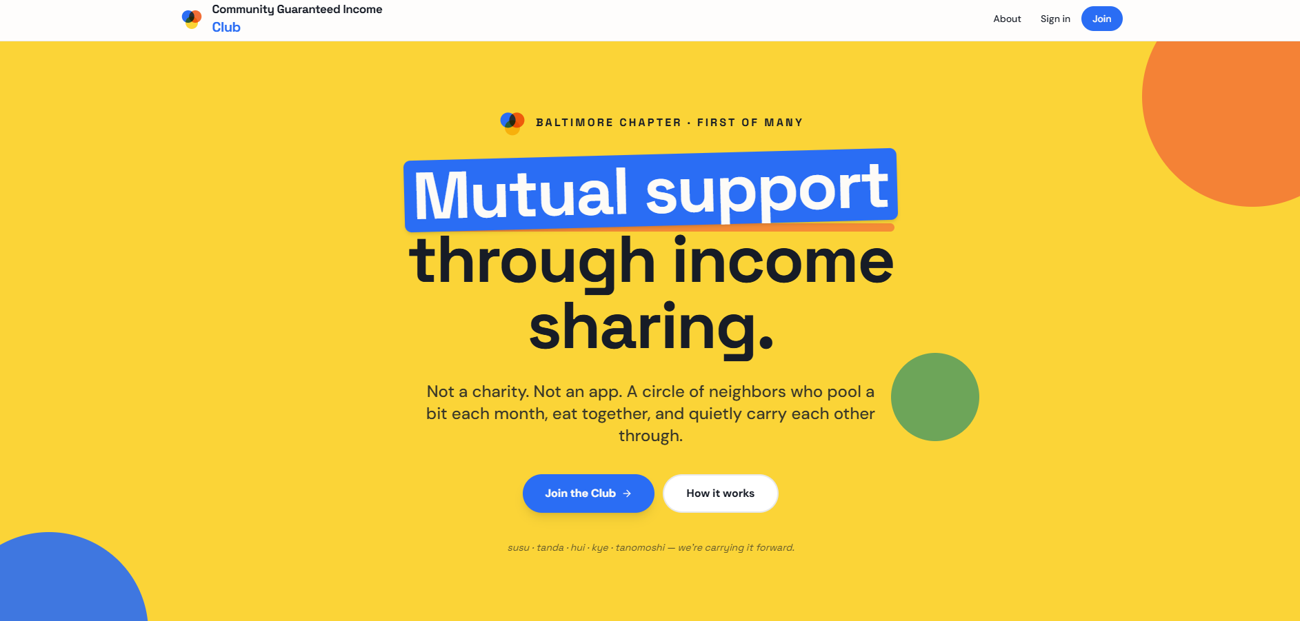 Community Income Sharing