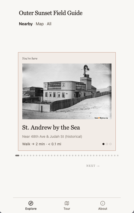 Neighborhood History (and Future) Walking App